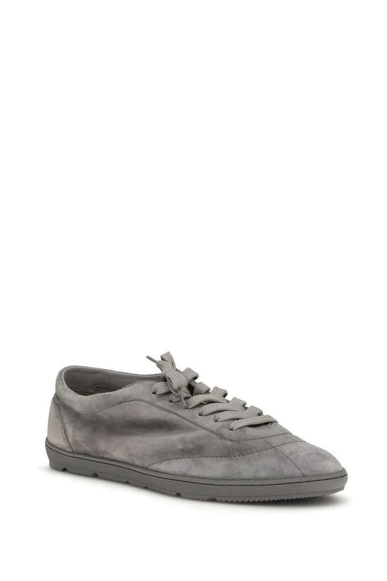 Brunello Cucinelli Graue Bos Taurus Kalbsleder Low-Top-Sneaker by Brunello Cucinelli