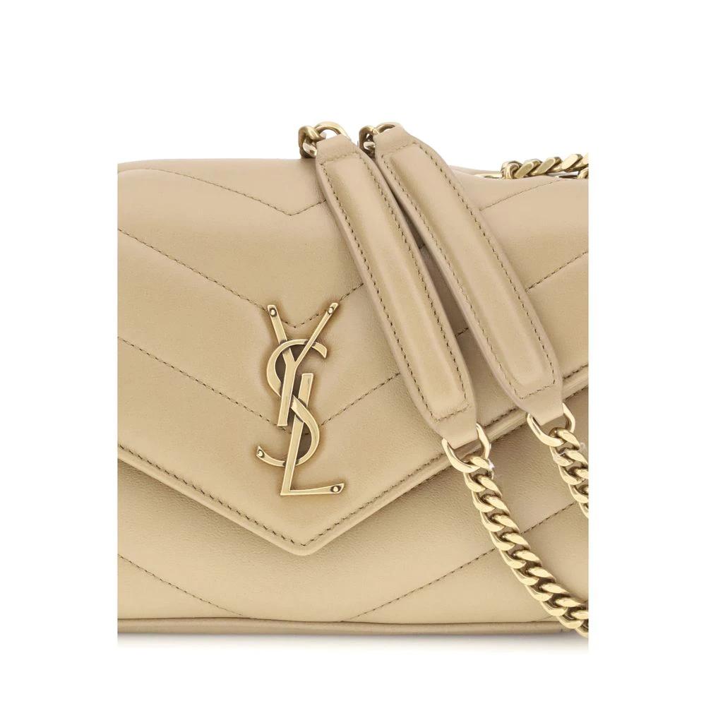 Saint Laurent Beige Lamm Ovis Aries Aries Schultertasche by Saint Laurent