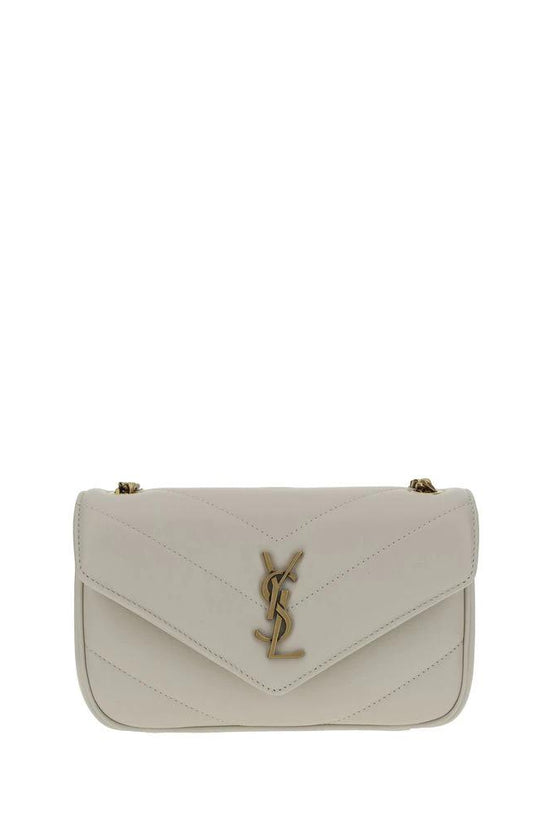 Saint Laurent Weiße Lammleder Schultertasche Ovis Aries Aries by Saint Laurent
