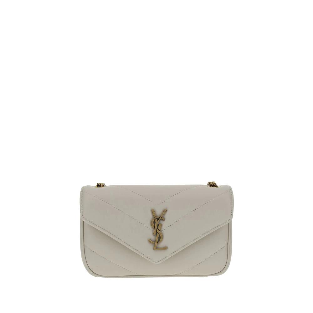 Saint Laurent Weiße Lammleder Schultertasche Ovis Aries Aries by Saint Laurent