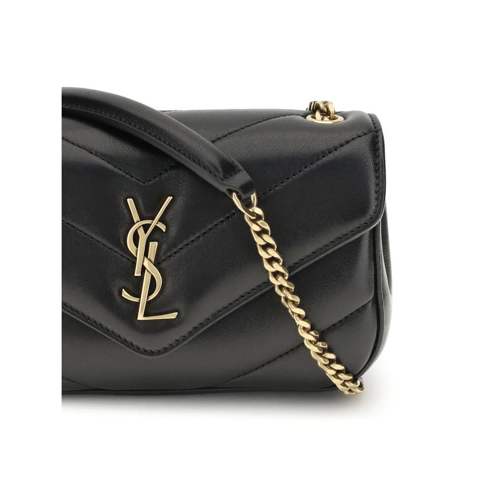 Saint Laurent Schwarze Lammleder Schultertasche Ovis Aries Aries by Saint Laurent