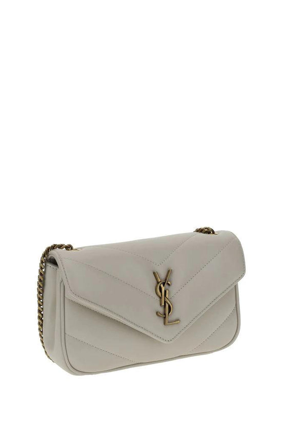 Saint Laurent Weiße Lammleder Schultertasche Ovis Aries Aries by Saint Laurent