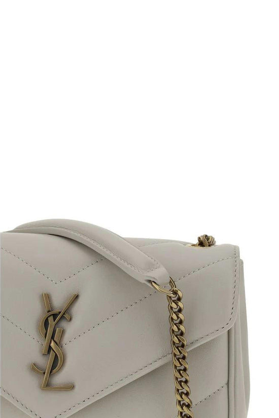 Saint Laurent Weiße Lammleder Schultertasche Ovis Aries Aries by Saint Laurent