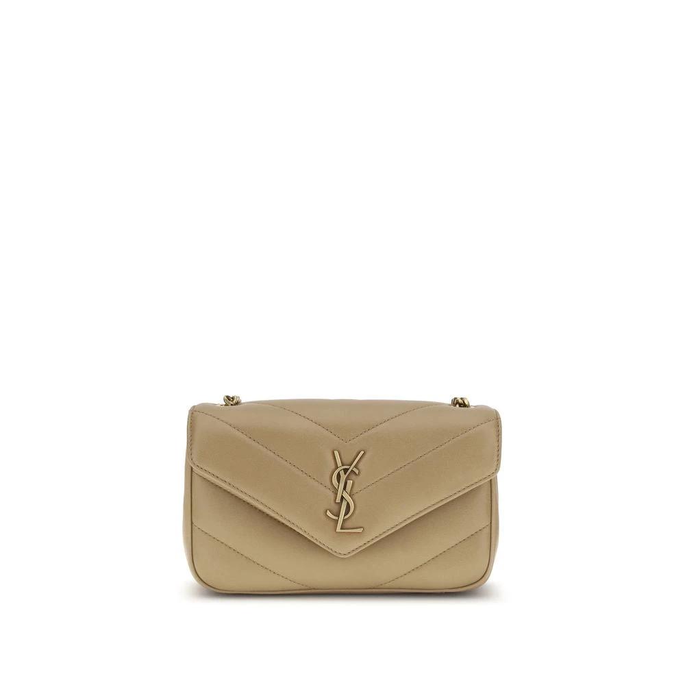 Saint Laurent Beige Lamm Ovis Aries Aries Schultertasche by Saint Laurent