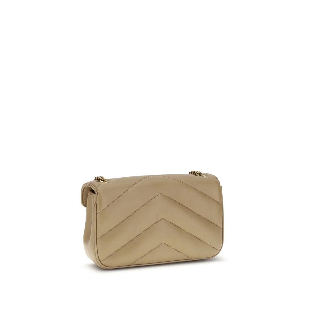 Saint Laurent Beige Lamm Ovis Aries Aries Schultertasche by Saint Laurent