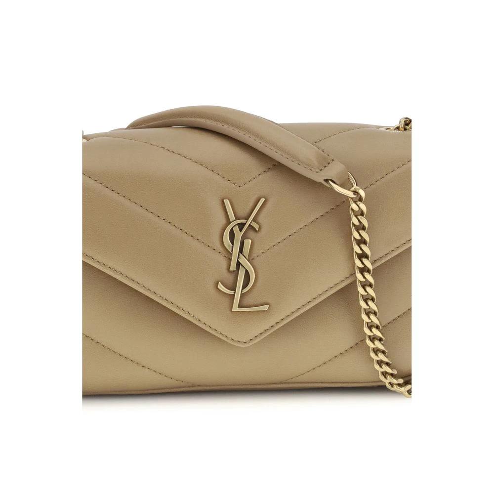 Saint Laurent Beige Lamm Ovis Aries Aries Schultertasche by Saint Laurent