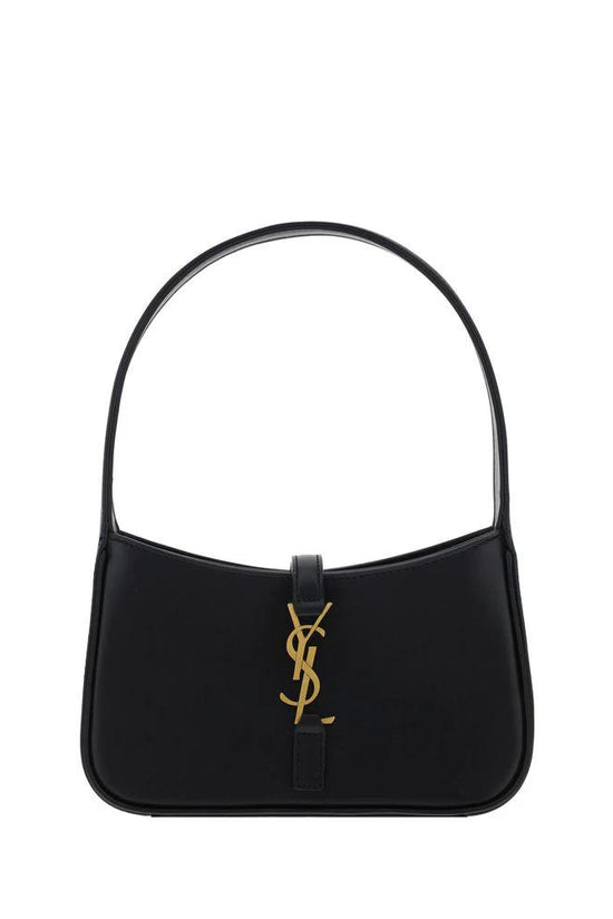 Saint Laurent Schwarze Bos Taurus Kalbsleder Schultertasche by Saint Laurent