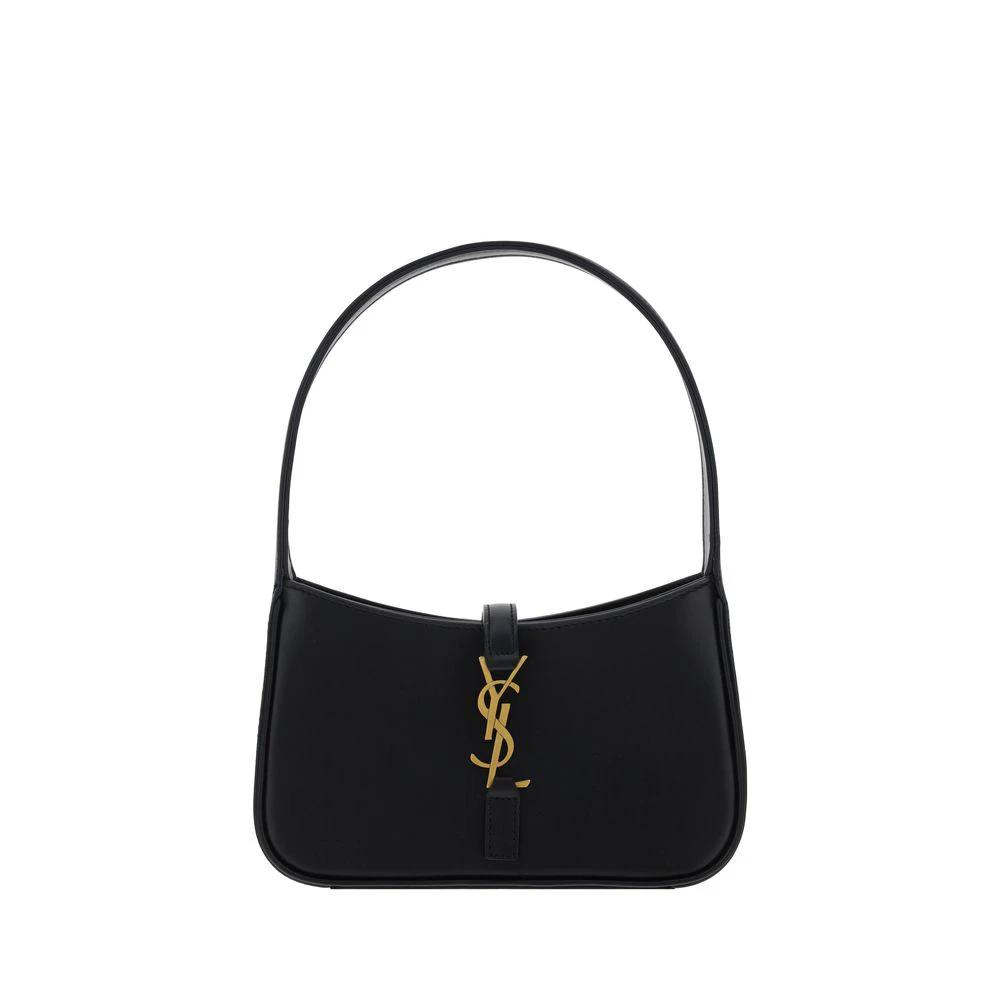 Saint Laurent Schwarze Bos Taurus Kalbsleder Schultertasche by Saint Laurent