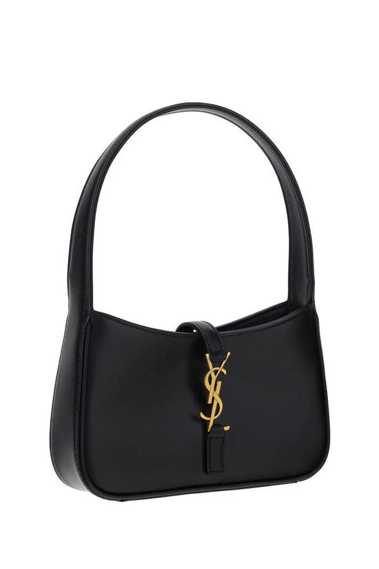 Saint Laurent Schwarze Bos Taurus Kalbsleder Schultertasche by Saint Laurent