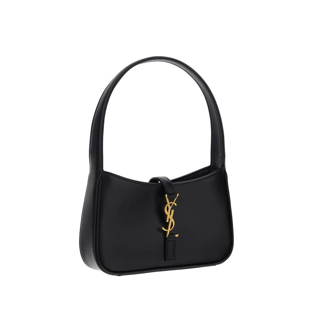 Saint Laurent Schwarze Bos Taurus Kalbsleder Schultertasche by Saint Laurent