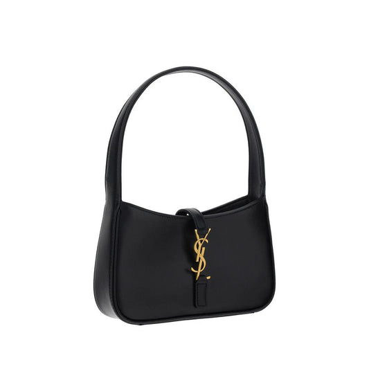 Saint Laurent Schwarze Bos Taurus Kalbsleder Schultertasche by Saint Laurent