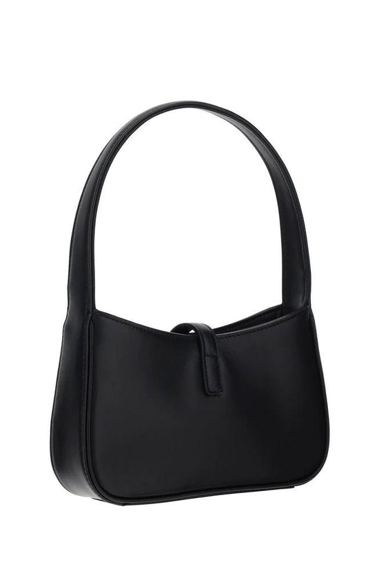 Saint Laurent Schwarze Bos Taurus Kalbsleder Schultertasche by Saint Laurent