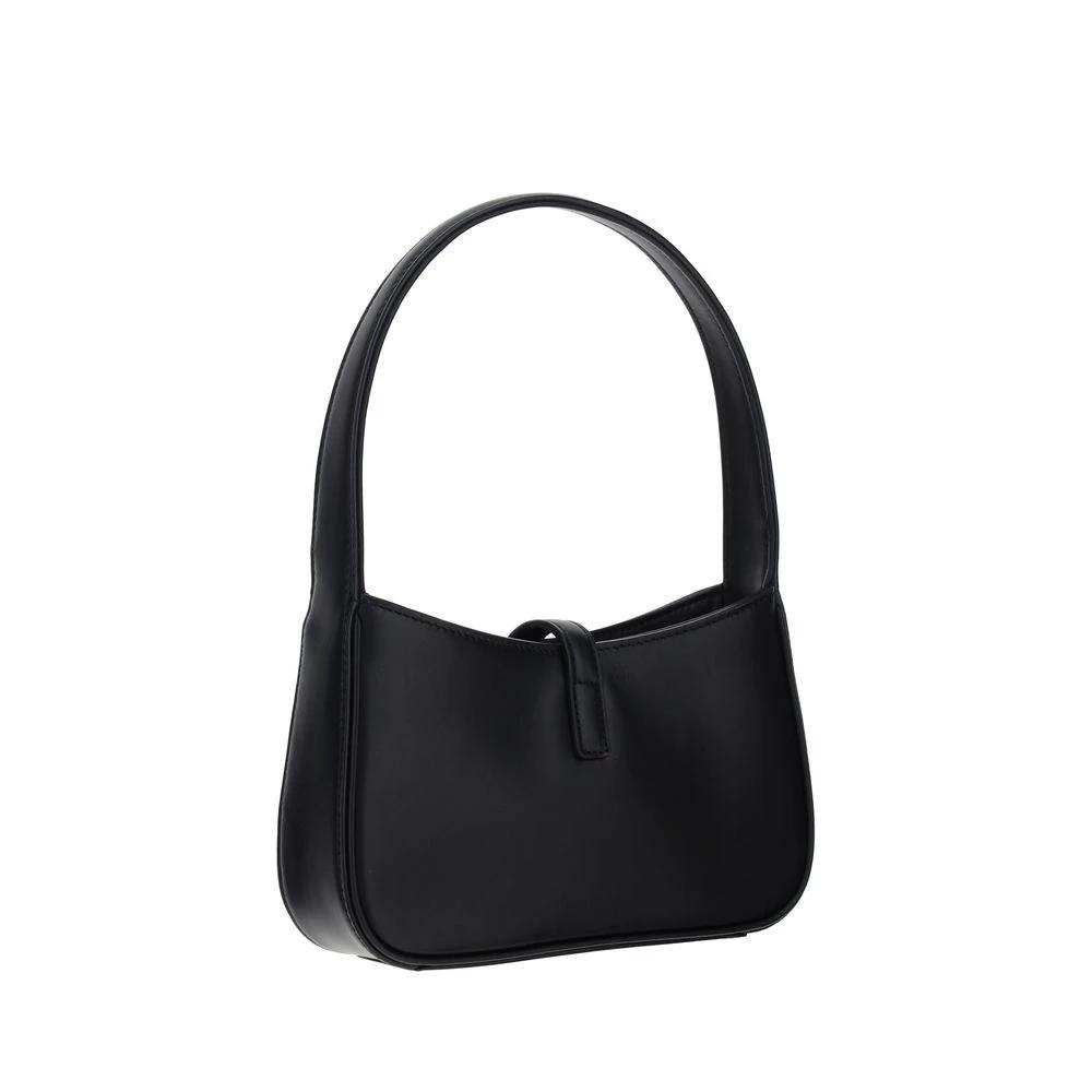 Saint Laurent Schwarze Bos Taurus Kalbsleder Schultertasche by Saint Laurent