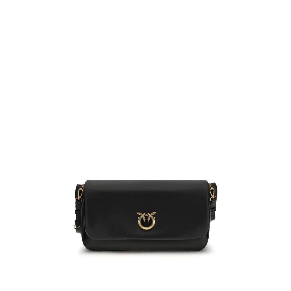 PINKO Schwarze Kalbsleder Bos Taurus Schultertasche by PINKO
