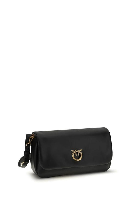 PINKO Schwarze Kalbsleder Bos Taurus Schultertasche by PINKO