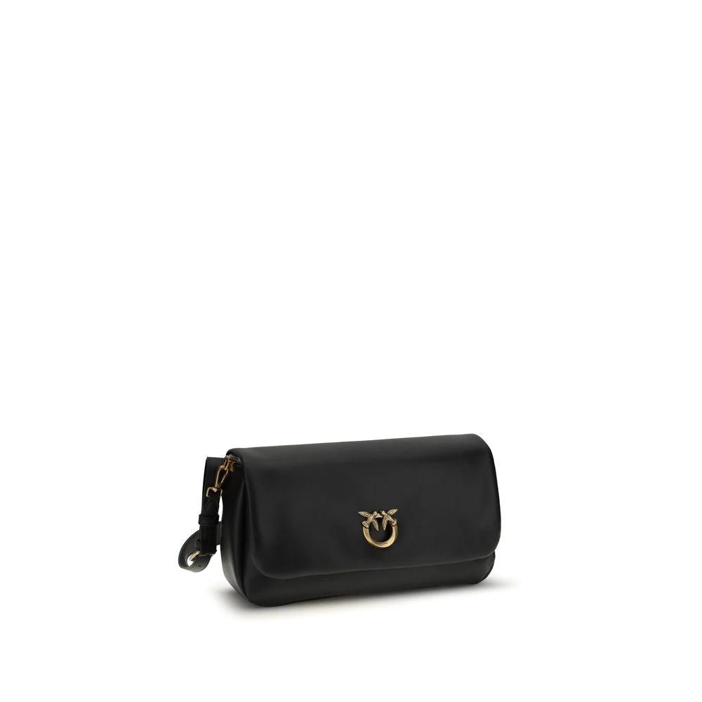 PINKO Schwarze Kalbsleder Bos Taurus Schultertasche by PINKO