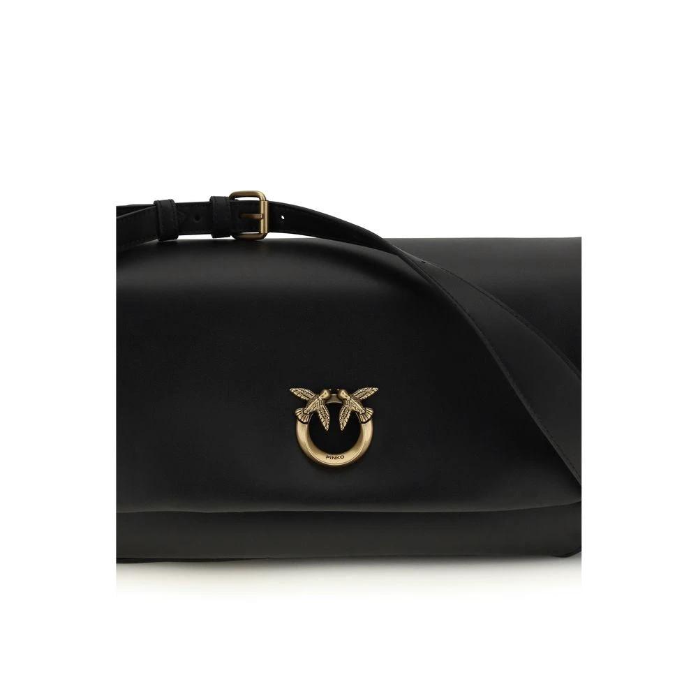 PINKO Schwarze Kalbsleder Bos Taurus Schultertasche by PINKO