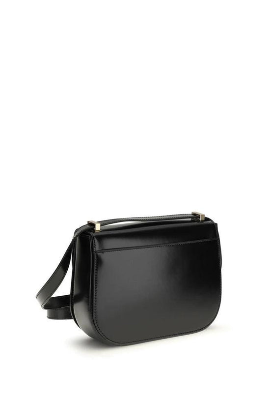 Ferragamo Schwarze Bos Taurus Kalbsleder Schultertasche by Ferragamo