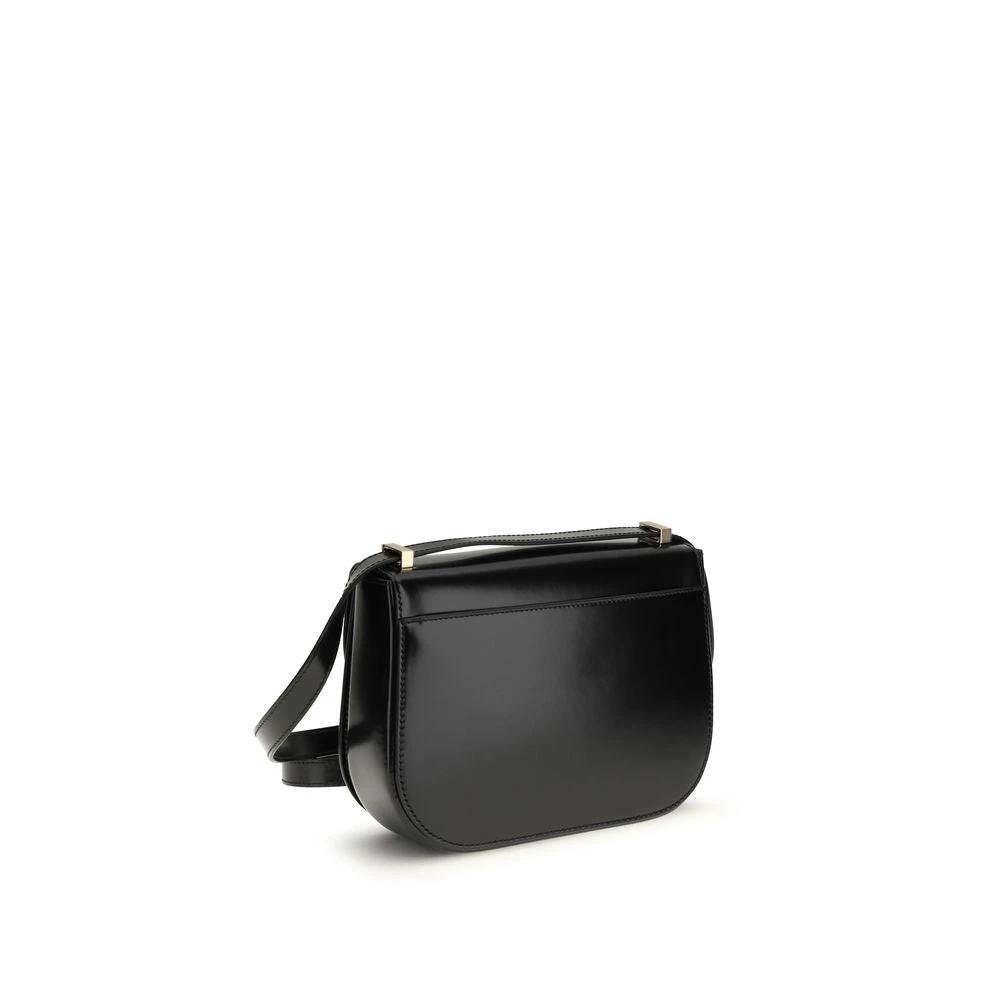 Ferragamo Schwarze Bos Taurus Kalbsleder Schultertasche by Ferragamo
