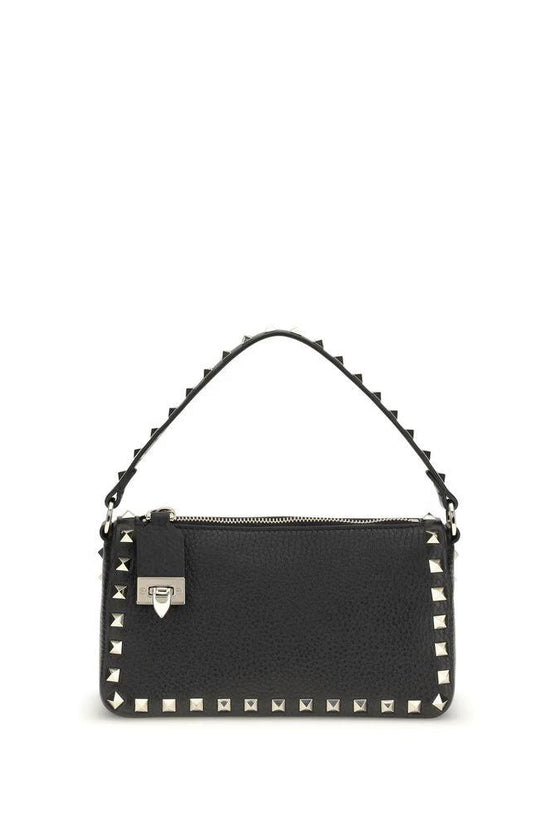 Valentino Garavani Schwarze Kalbsleder Bos Taurus Schultertasche by Valentino Garavani