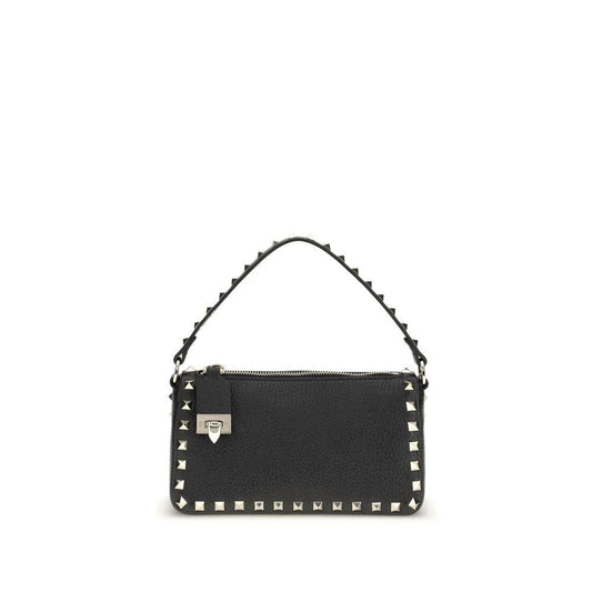 Valentino Garavani Schwarze Kalbsleder Bos Taurus Schultertasche by Valentino Garavani