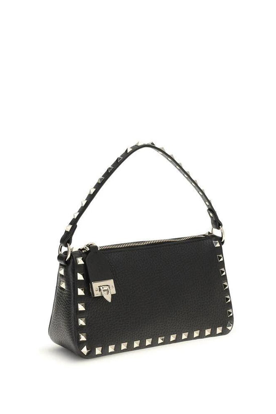 Valentino Garavani Schwarze Kalbsleder Bos Taurus Schultertasche by Valentino Garavani