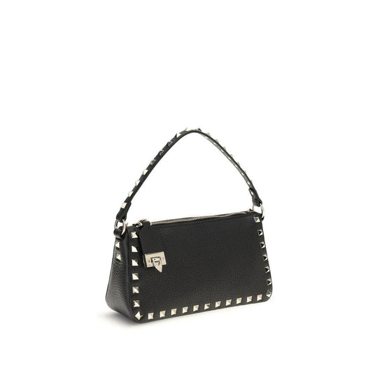 Valentino Garavani Schwarze Kalbsleder Bos Taurus Schultertasche by Valentino Garavani