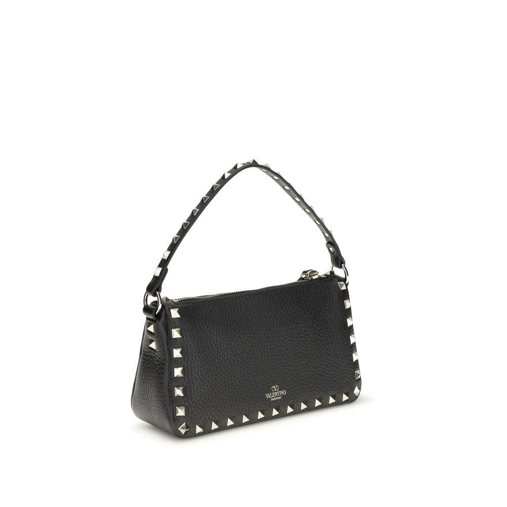 Valentino Garavani Schwarze Kalbsleder Bos Taurus Schultertasche by Valentino Garavani