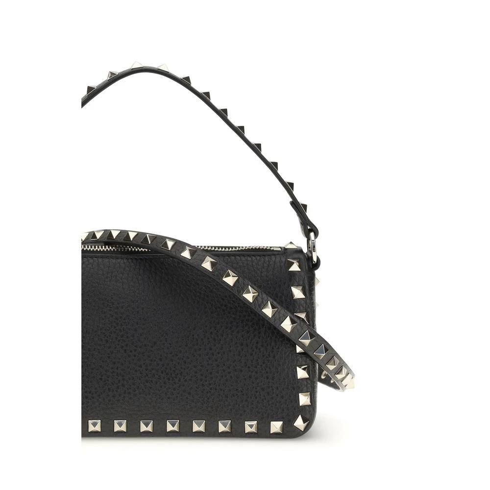 Valentino Garavani Schwarze Kalbsleder Bos Taurus Schultertasche by Valentino Garavani
