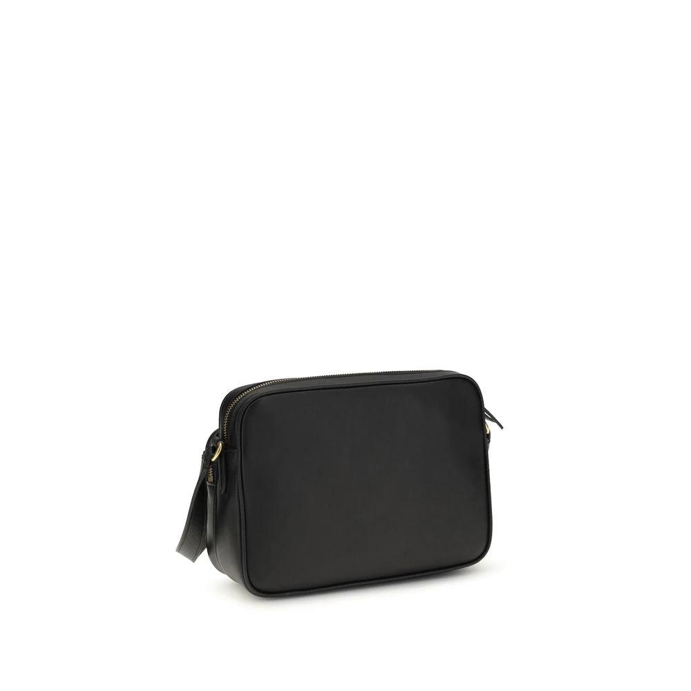 Valentino Garavani Schwarze Bos Taurus Kalbsleder Schultertasche by Valentino Garavani