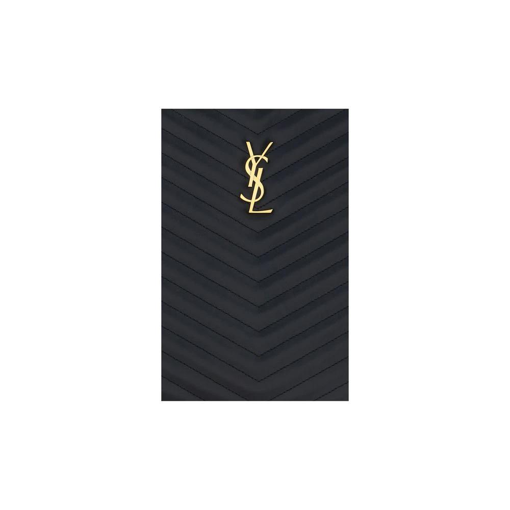 Saint Laurent Schwarze Kalbsleder Bos Taurus Clutch Tasche by Saint Laurent