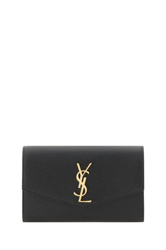 Saint Laurent Schwarze Bos Taurus Kalbsleder Schultertasche by Saint Laurent