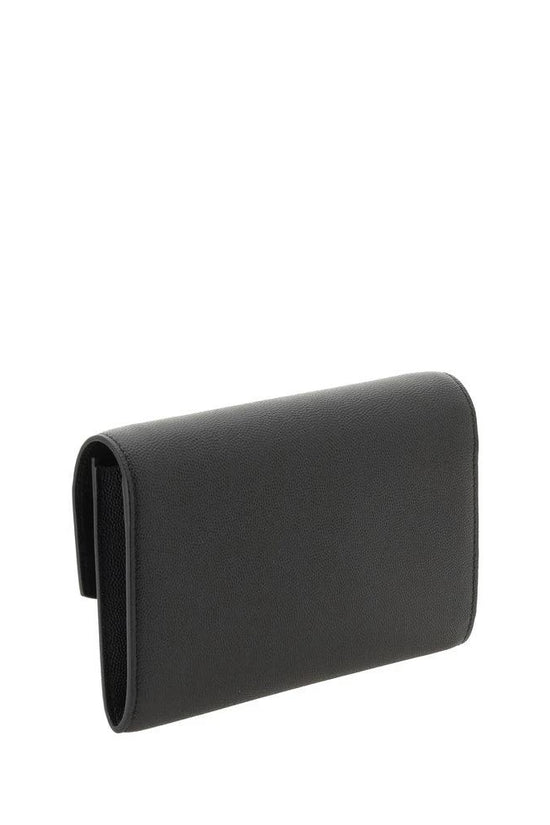 Saint Laurent Schwarze Bos Taurus Kalbsleder Schultertasche by Saint Laurent