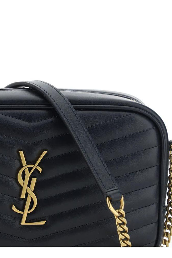Saint Laurent Schwarze Bos Taurus Kalbsleder Schultertasche by Saint Laurent