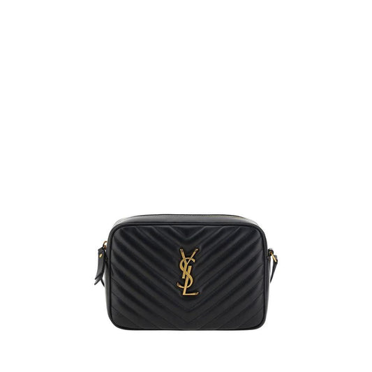 Saint Laurent Schwarze Bos Taurus Kalbsleder Schultertasche by Saint Laurent