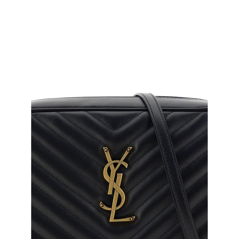Saint Laurent Schwarze Bos Taurus Kalbsleder Schultertasche by Saint Laurent