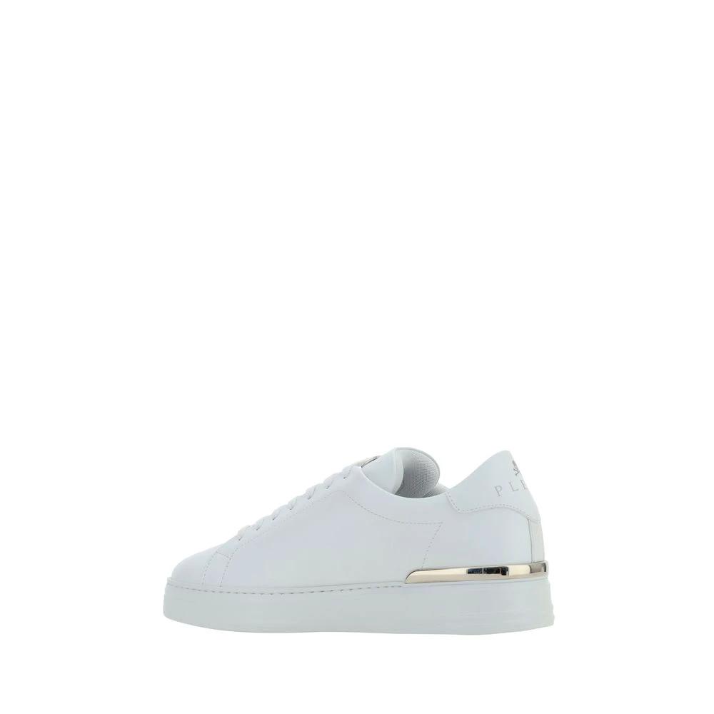 Philipp Plein Weiße Bos Taurus Kalbsleder Low-Top-Sneaker by Philipp Plein