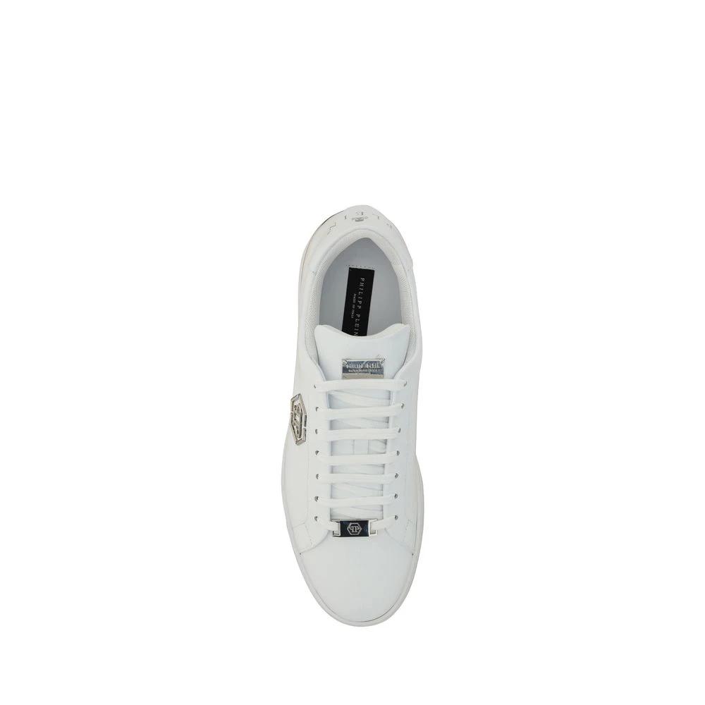 Philipp Plein Weiße Bos Taurus Kalbsleder Low-Top-Sneaker by Philipp Plein