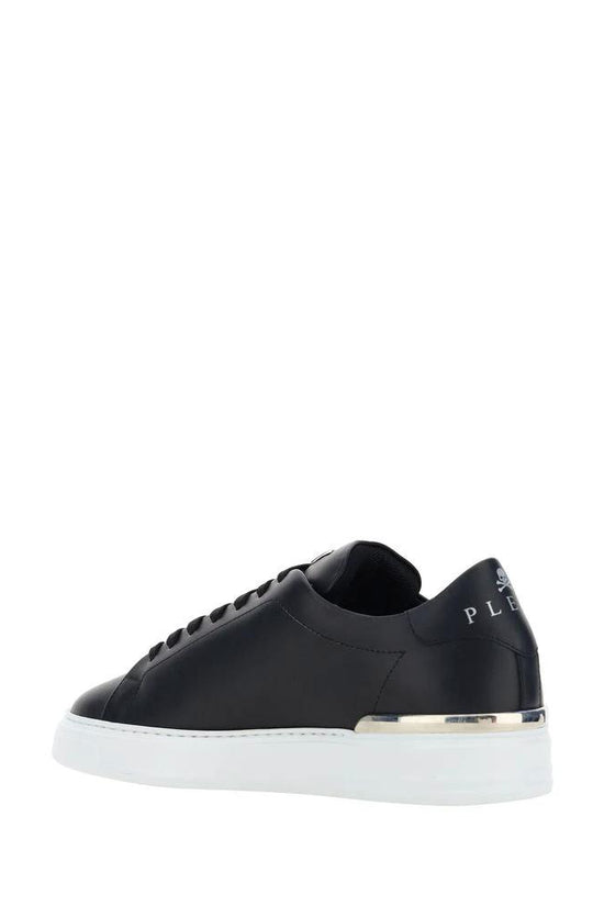 Philipp Plein Schwarze Bos Taurus Kalbsleder Low-Top-Sneaker by Philipp Plein