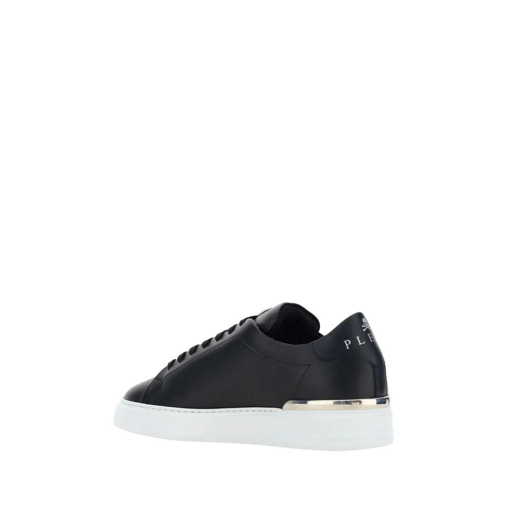 Philipp Plein Schwarze Bos Taurus Kalbsleder Low-Top-Sneaker by Philipp Plein