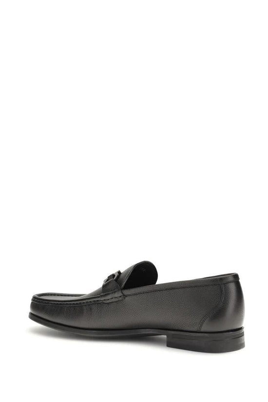 Ferragamo Schwarze Kalbsleder Bos Taurus Slipper-Loafer by Ferragamo