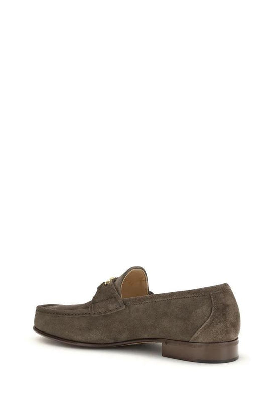 Valentino Garavani Braune Kalbsleder Bos Taurus Loafer zum Hineinschlüpfen by Valentino Garavani