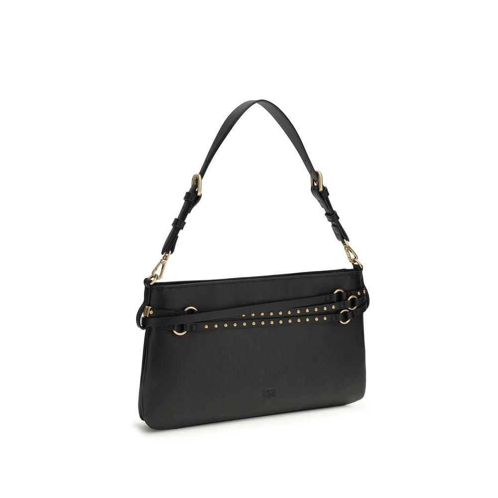 PINKO Schwarze Bos Taurus Kalbsleder Schultertasche by PINKO