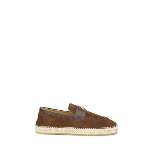 Valentino Garavani Braune Kalbsleder Bos Taurus Espadrilles by Valentino Garavani