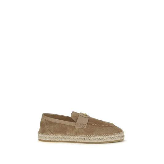 Valentino Garavani Beige Kalbsleder Bos Taurus Espadrilles by Valentino Garavani