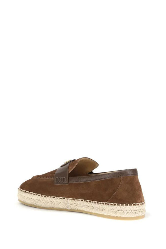 Valentino Garavani Braune Kalbsleder Bos Taurus Espadrilles by Valentino Garavani