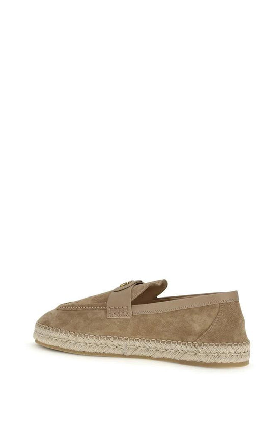 Valentino Garavani Beige Kalbsleder Bos Taurus Espadrilles by Valentino Garavani