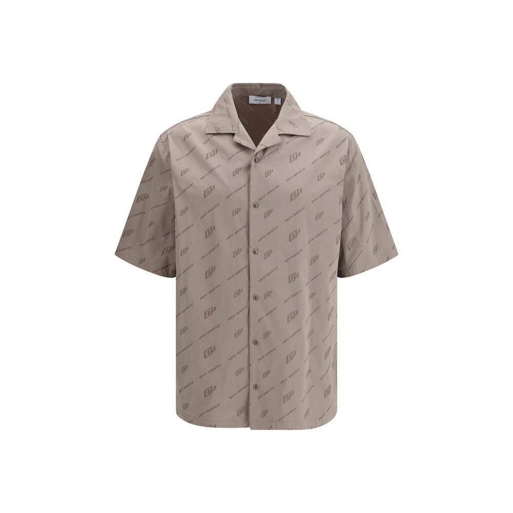 Off-White Beige Viscose Shortsleeve Shirt by Off-White