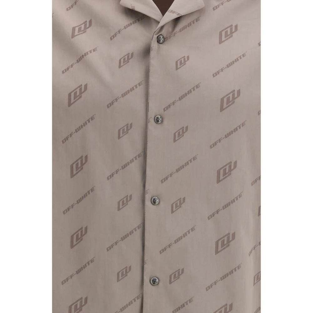 Off-White Beige Viscose Shortsleeve Shirt by Off-White