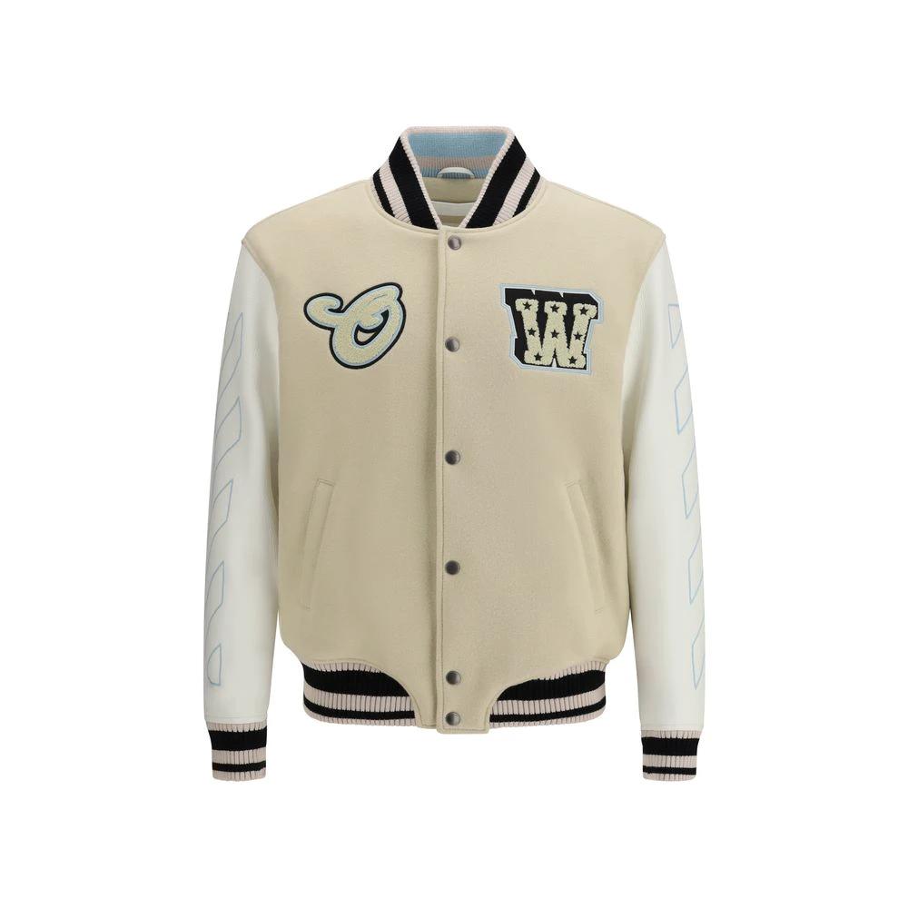 Off-White Beige Wool Bomber by Off-White